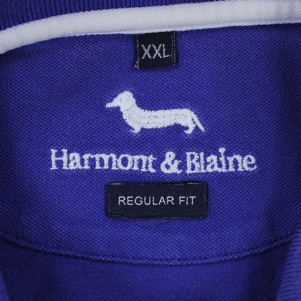 Harmont & Blaine Men's Purple Pique Cotton Polo Shirt Size XXL Regular Fit